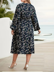 Ditsy Floral Lantern Sleeve Maxi Dress