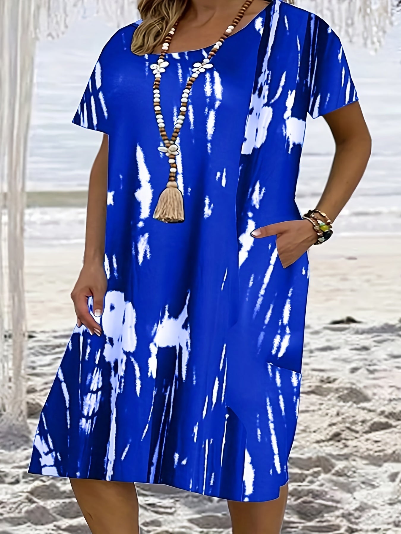 Women's Plus Tie Dye Short Sleeve T-shirt Dress