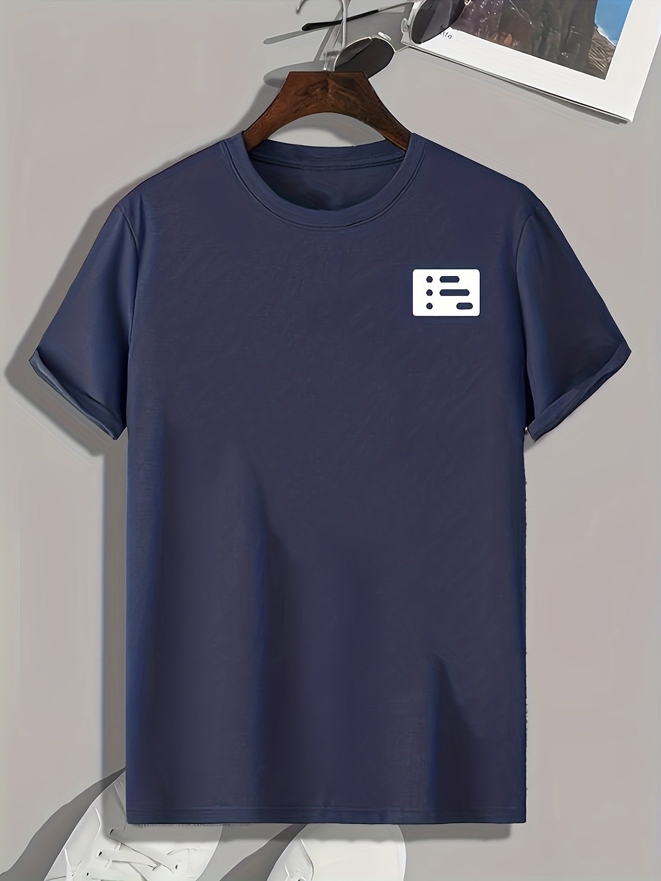 Geometric Pattern Print Men's Sports T-shirt for Fitness Activities