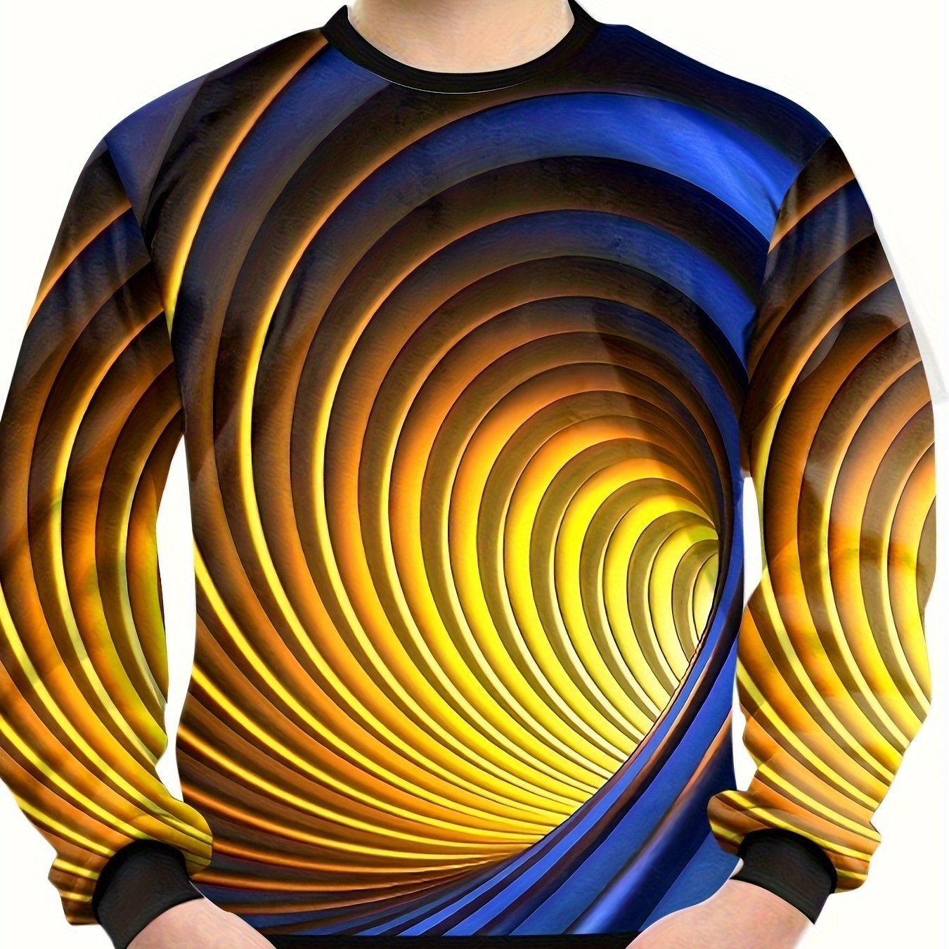 Boy's 3D Optical Illusion Long Sleeve Tee Spring Casual Round Neck Shirts