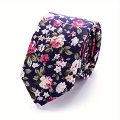 Men's Cotton Printed Necktie For Wedding Party Neckties