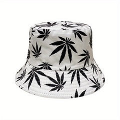 Multicolor Leaf Print Bucket Hat Unisex Lightweight Fisherman Cap