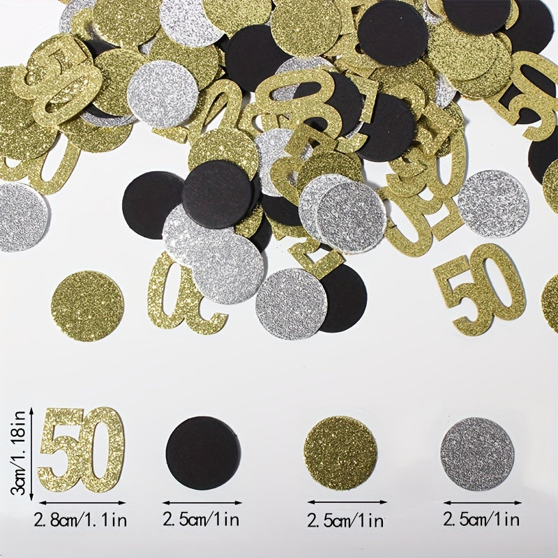 120pcs 50th Birthday Party Decoration Golden Confetti
