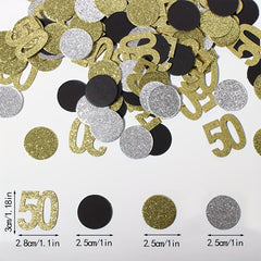 120pcs 50th Birthday Party Decoration Golden Confetti