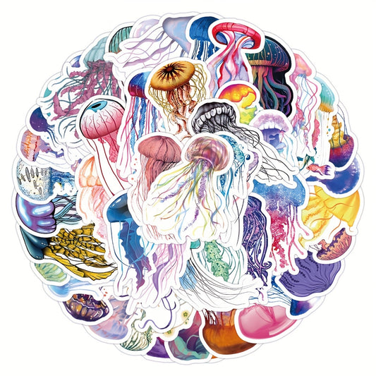 50pcs Deep Sea World Jellyfish Stickers for Scrapbooking Diary Phone Journal