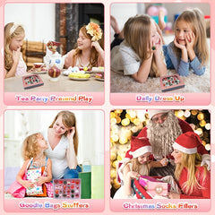 24 Pieces Girl Jewelry Ring Adjustable Christmas Kids Play Rings