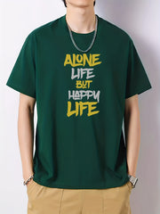 Men's Cotton Letter Print Active T-Shirt