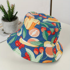 Cartoon Pattern Bucket Hat Reversible Printed Cotton Basin Hat