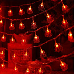 Chinese Knot Fu Character String Lights for Year Arrangement