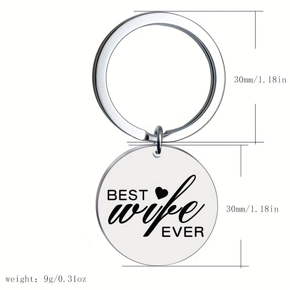 1pc Round Stainless Steel Key Chain Gift