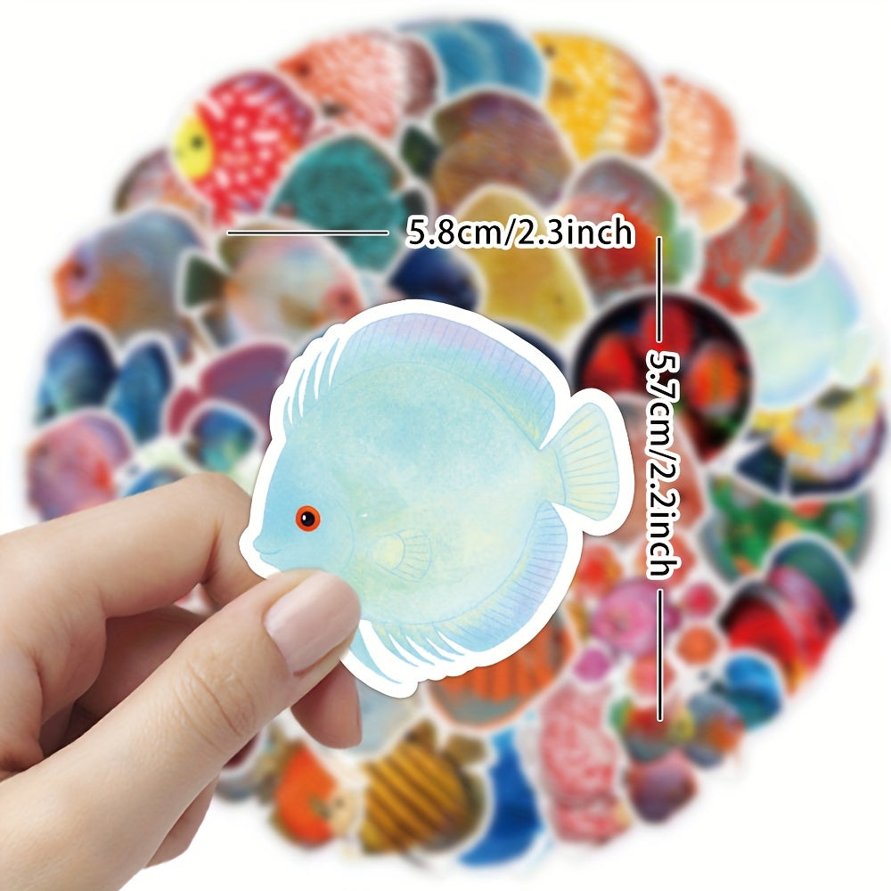 50 Colorful Fish Stickers Girl Waterproof Vinyl Art Decorative Paper