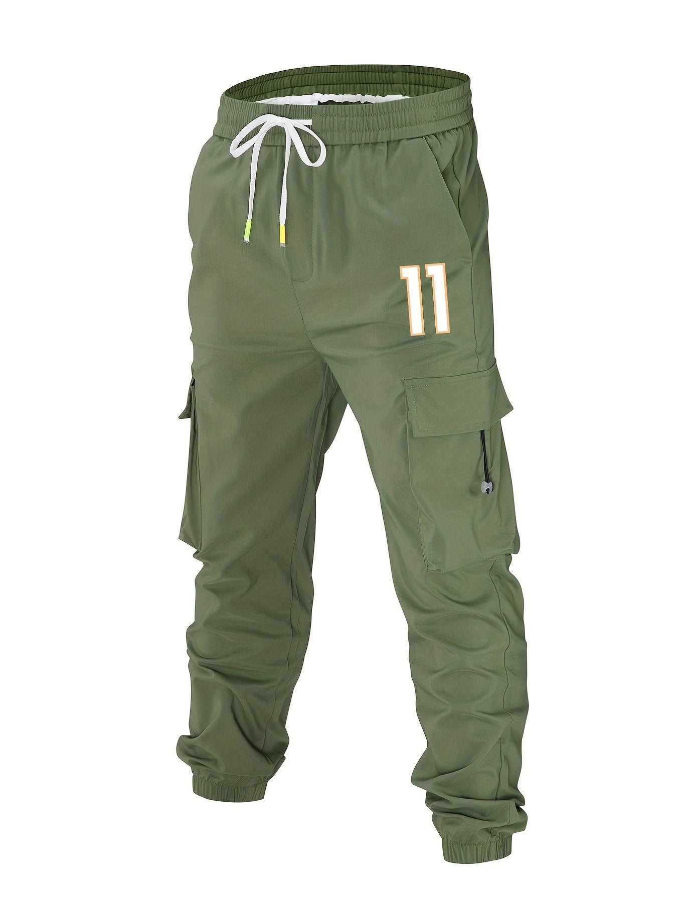 Men's Cargo Pants Drawstring Flap Pocket Loose Jogger