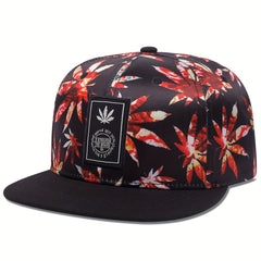 Men's Hip Hop Leaf Weed Cannabis Trucker Hat Snapback Embroidered Flat Brim