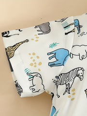 Baby Boys Animal Graphic Onesie & Suspender Shorts Set