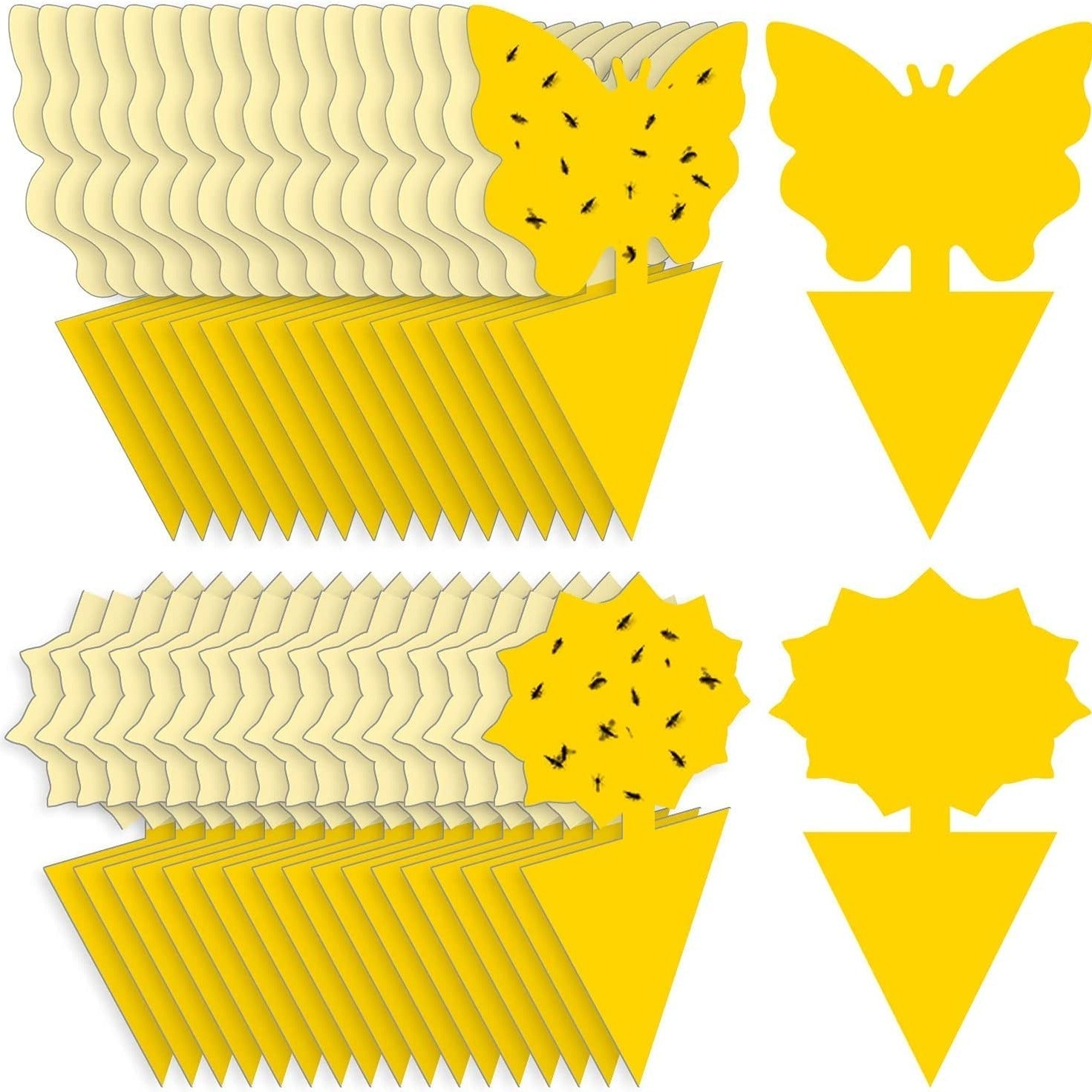 Non-Toxic Yellow Sticky Bug Traps for Indoor and Outdoor Use