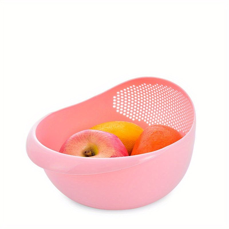 Rice Washing Drain Basket & Filter Set - Plastic Colander & Basin Kit
