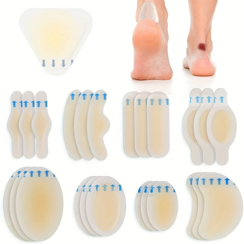 Beige Hydrogel Half Size Foot Heel Stickers Anti-Slip Wear-Resistant Waterproof