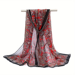 Boho Paisley Chiffon Scarf Long Shawl Breathable Travel Towel