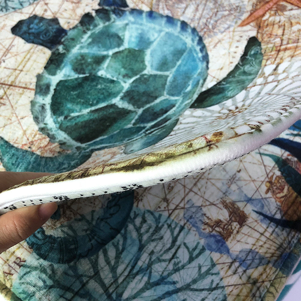 Soft Flannel Sea Turtle Octopus Print Chair Cushion