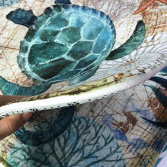 Soft Flannel Sea Turtle Octopus Print Chair Cushion