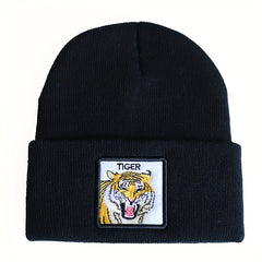 Knitted Brimless Hat Embroidered Beanie