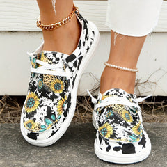 Sunflower & Leopard Flat Shoes Women's Casual Lightweight Walking Shoes