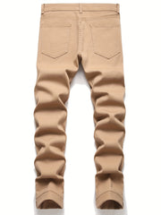 Khaki Skinny Jeans Men's Casual Wear