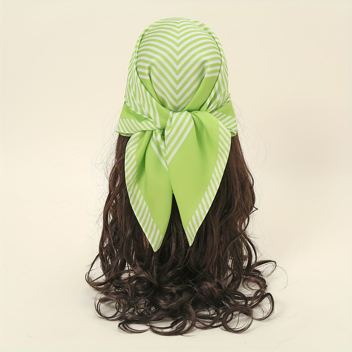 Green Bandana Satin Head Wrap Scarf Women Necke