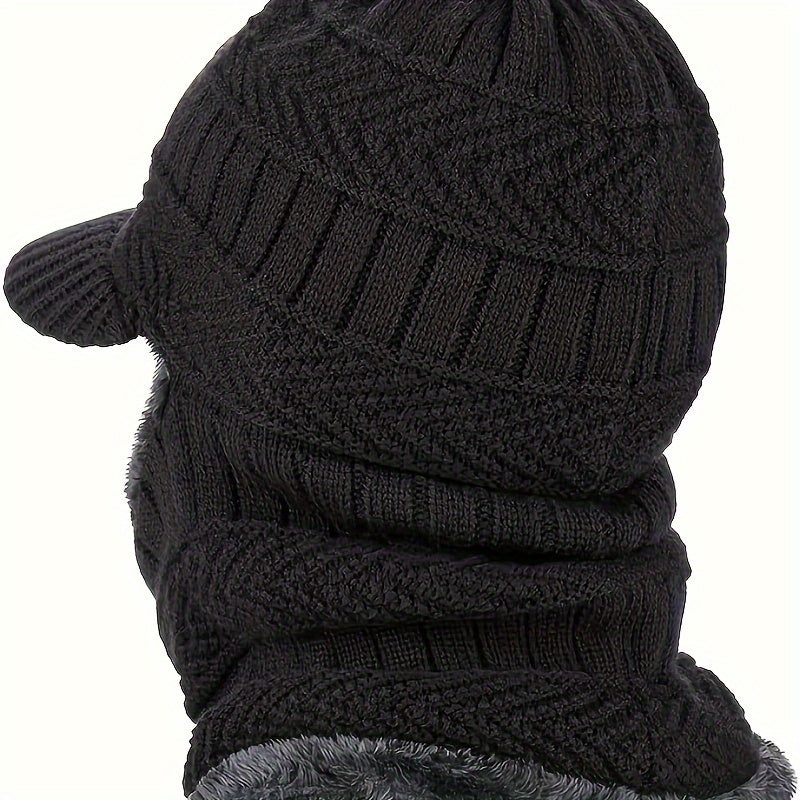 Winter Knitted Balaclava Beanie Hat Warm Ski Mask Windproof Hood Fleece Headwear