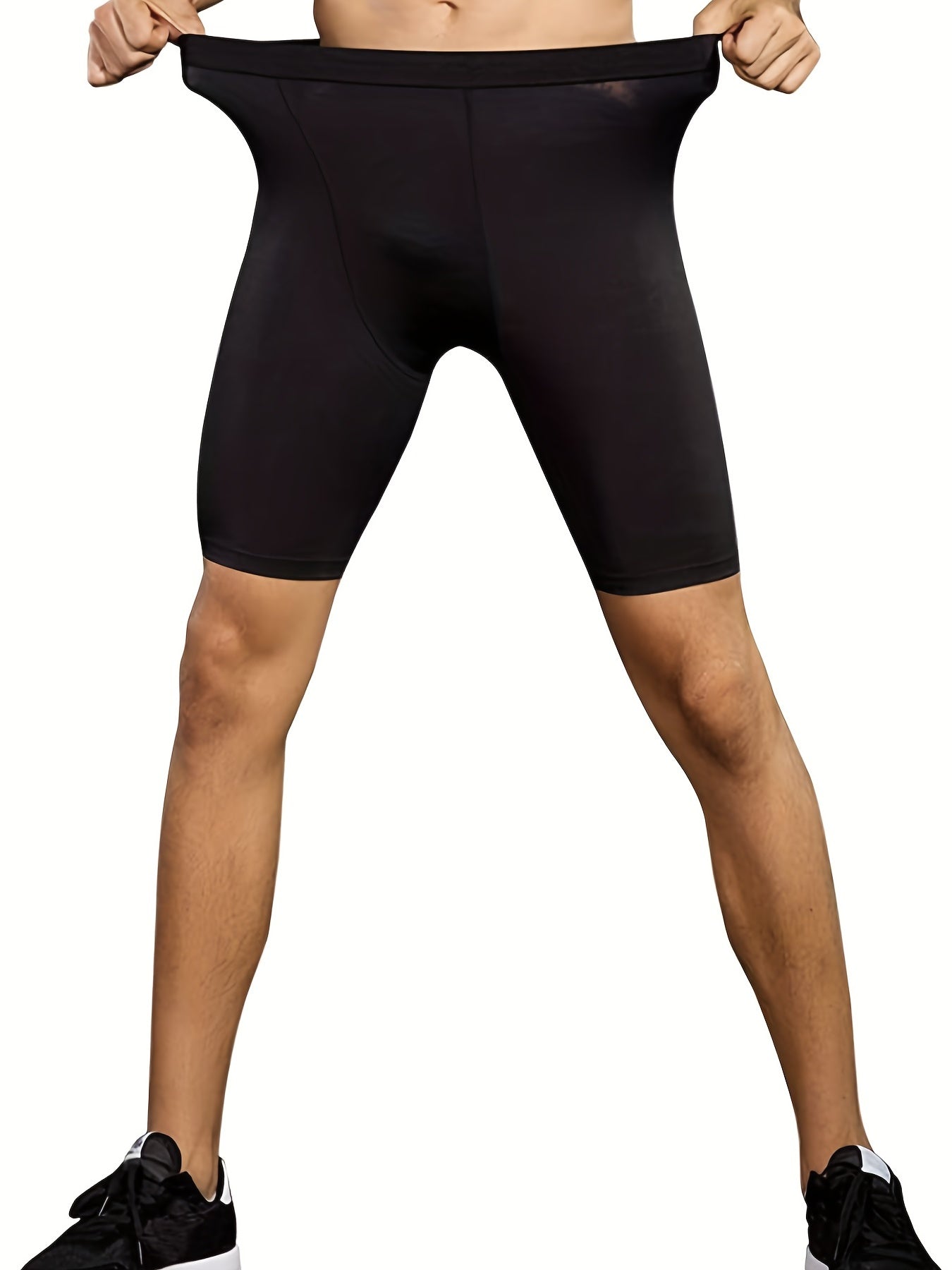 3 Pcs Men's Solid Sports Shorts Set Quick Dry Outdoor Gym Fitness