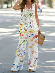 Figure Print Tank Top & Pants Outfit Set