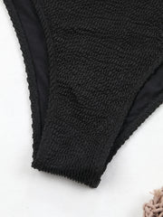 Sexy One Piece Swimsuit Ruched Crisscross Back