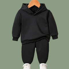 Girls 2pc Long Sleeve Hooded Sweatshirt Solid Sweatpants Set Kids Clothes