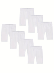 7pcs Girls Bike Shorts High Stretchy Tight Fit Legging Shorts