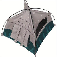 1:12 Scale Gray Doll Tent Camping Scene Accessory with Ventilation & Storage