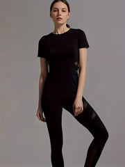 Women's Short Sleeve Sports T-Shirt Round Neck Breathable Loose Yoga Top