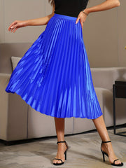 Elastic Waist Pleated Skirt for Women's Spring & Summer Clothing
