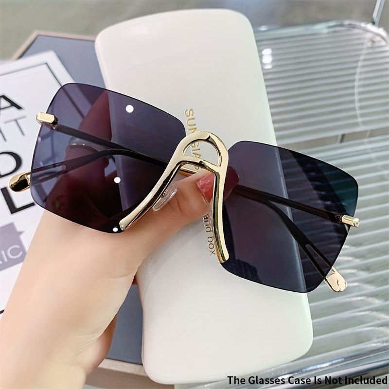 Square Rimless Sunglasses Gradient Metal UV400