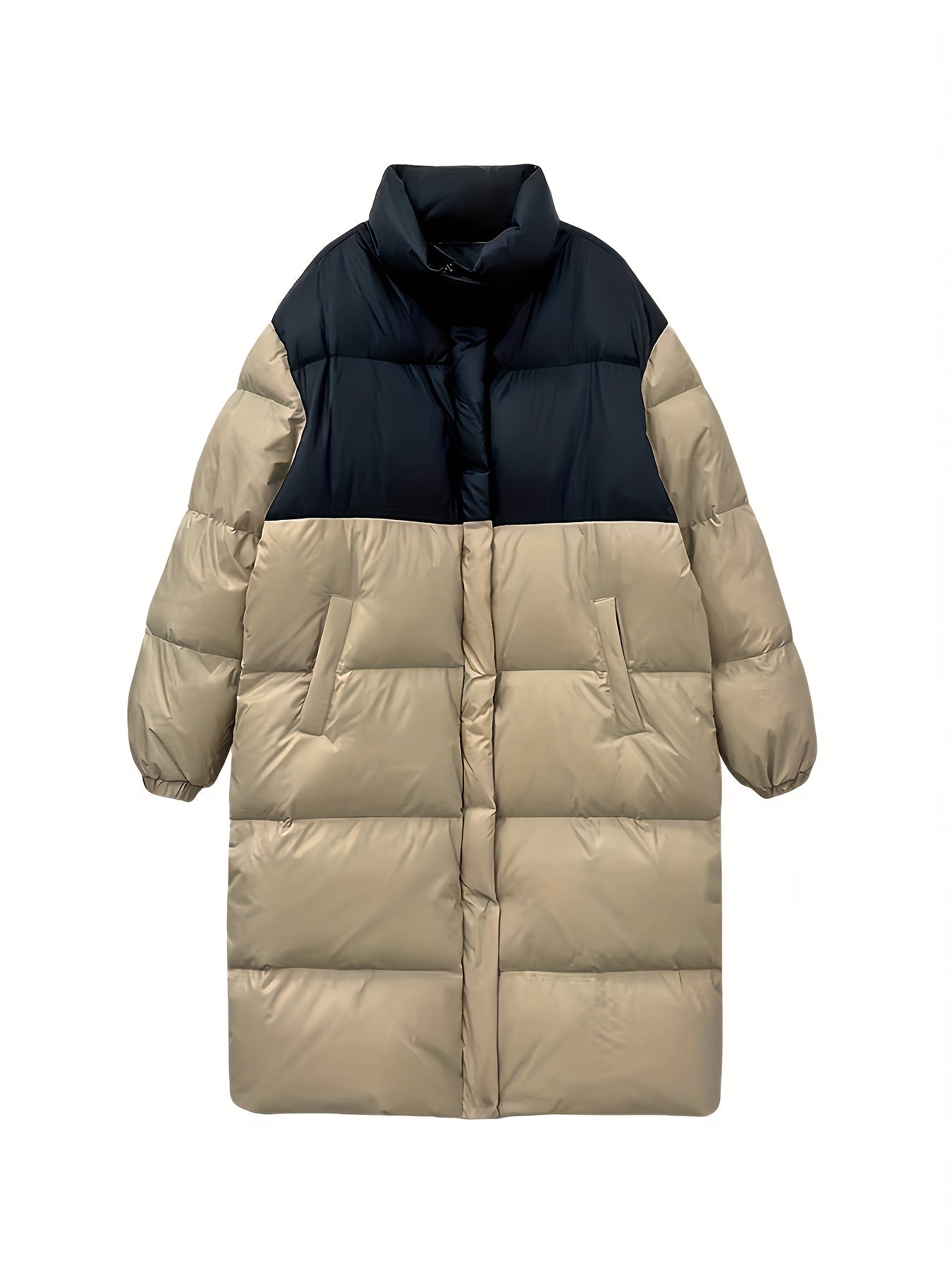 Long Puffer Jacket Women Winter Outdoor Warm Over-The-Knee Coat