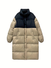 Long Puffer Jacket Women Winter Outdoor Warm Over-The-Knee Coat