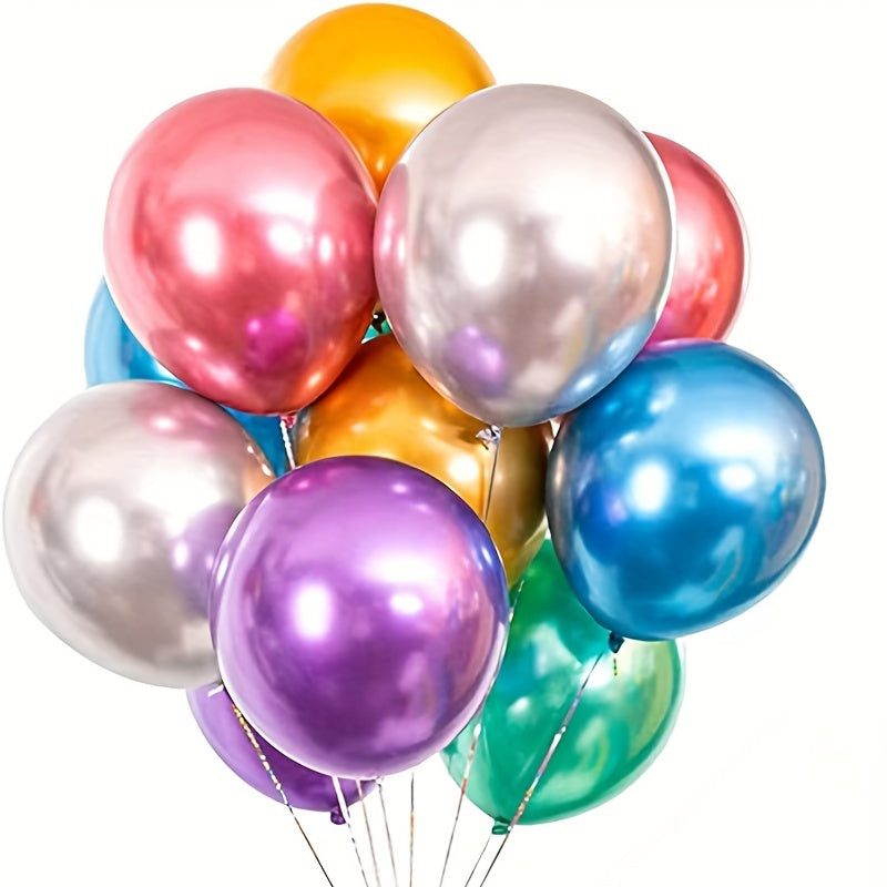 50pcs 30 48 Cm Metal Balloons Colorful Decoration with Pump