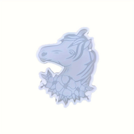 Epoxy Resin Horse Flower Keychain Pendant Silicone Mold Jewelry Making