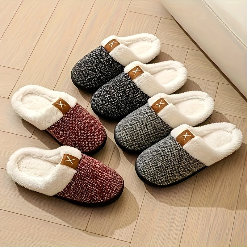 Men's Cozy Plush Slippers Comfy Warm Home Shoes for Winter