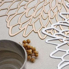 Round Placemat Hollow Coasters Lace Bronzing Marble Table Mat Large Coaster