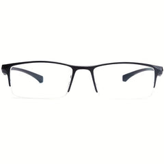 ZanyLen Men's Half Frame Anti Light Glasses with Case