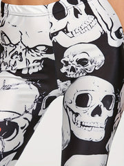 Skull Print Breathable Leggings Activewear