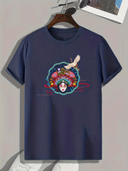 Chinese Culture Print Men's Sports T shirt for Fitness Activities
