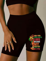 Juneteenth High Rise Figure Print Biker Shorts