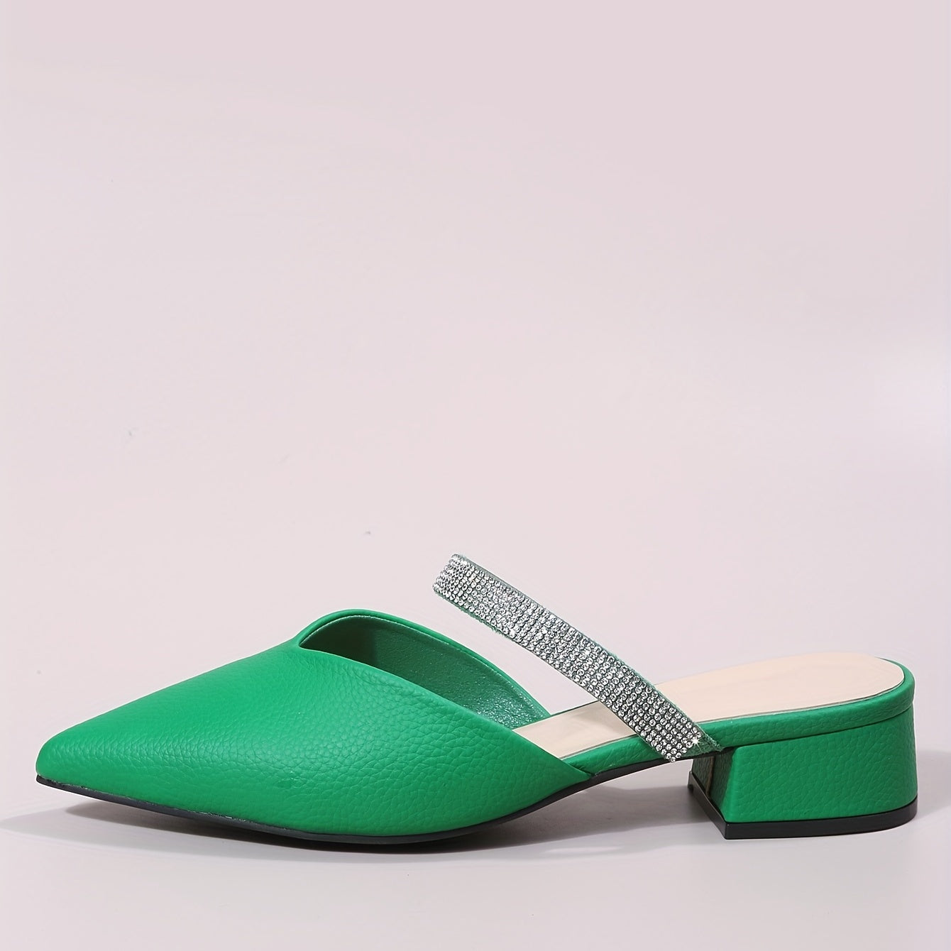 Women's Chunky Low Heels Slip On Mules