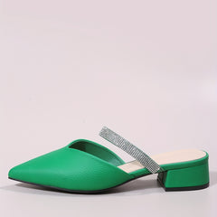 Women's Chunky Low Heels Slip On Mules